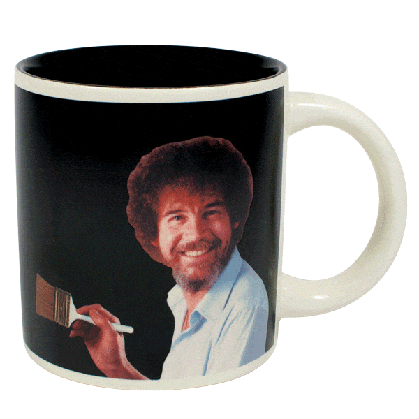 Bob Ross Self-Painting Mug Unemployed Philosophers Guild Home Decor/Kitchenware