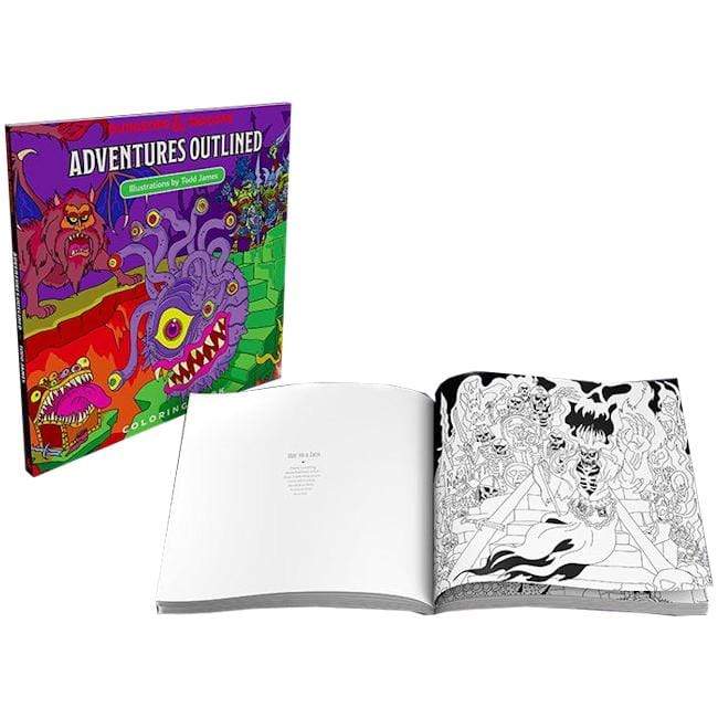 D&amp;D: Adventures Outlined Coloring Book Wizards of the Coast Books