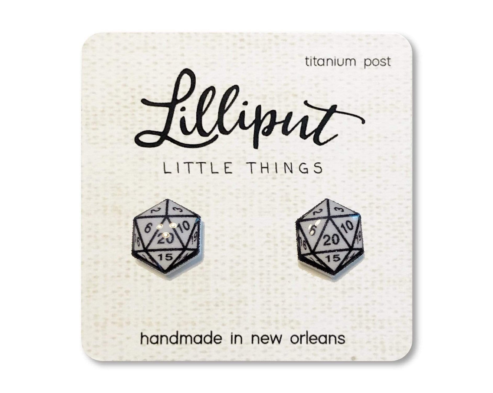 D20 Earrings Lilliput Little Things Clothing/Accessories
