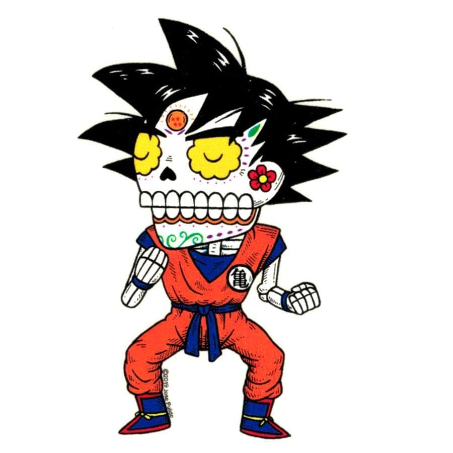 Day of the Dead Sticker: Dragon Ball Z Goku Fresh Prints Of Ct Paper Products