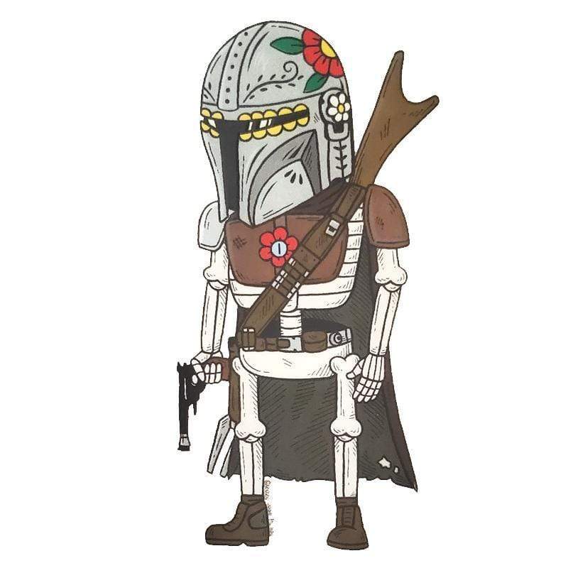 Day of the Dead Sticker: Mandalorian Fresh Prints Of Ct Paper Products