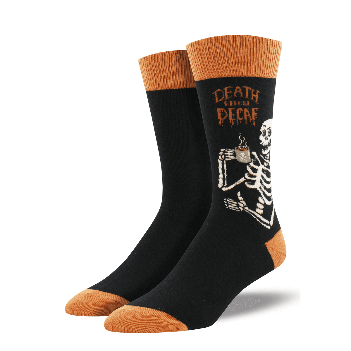Death Before Decaf socks - black - mens Sock Smith Clothing/Accessories