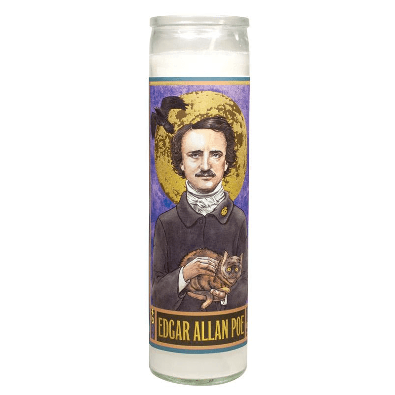 Edgar Allan Poe Secular Saint Candle Unemployed Philosophers Guild Home Decor/Kitchenware