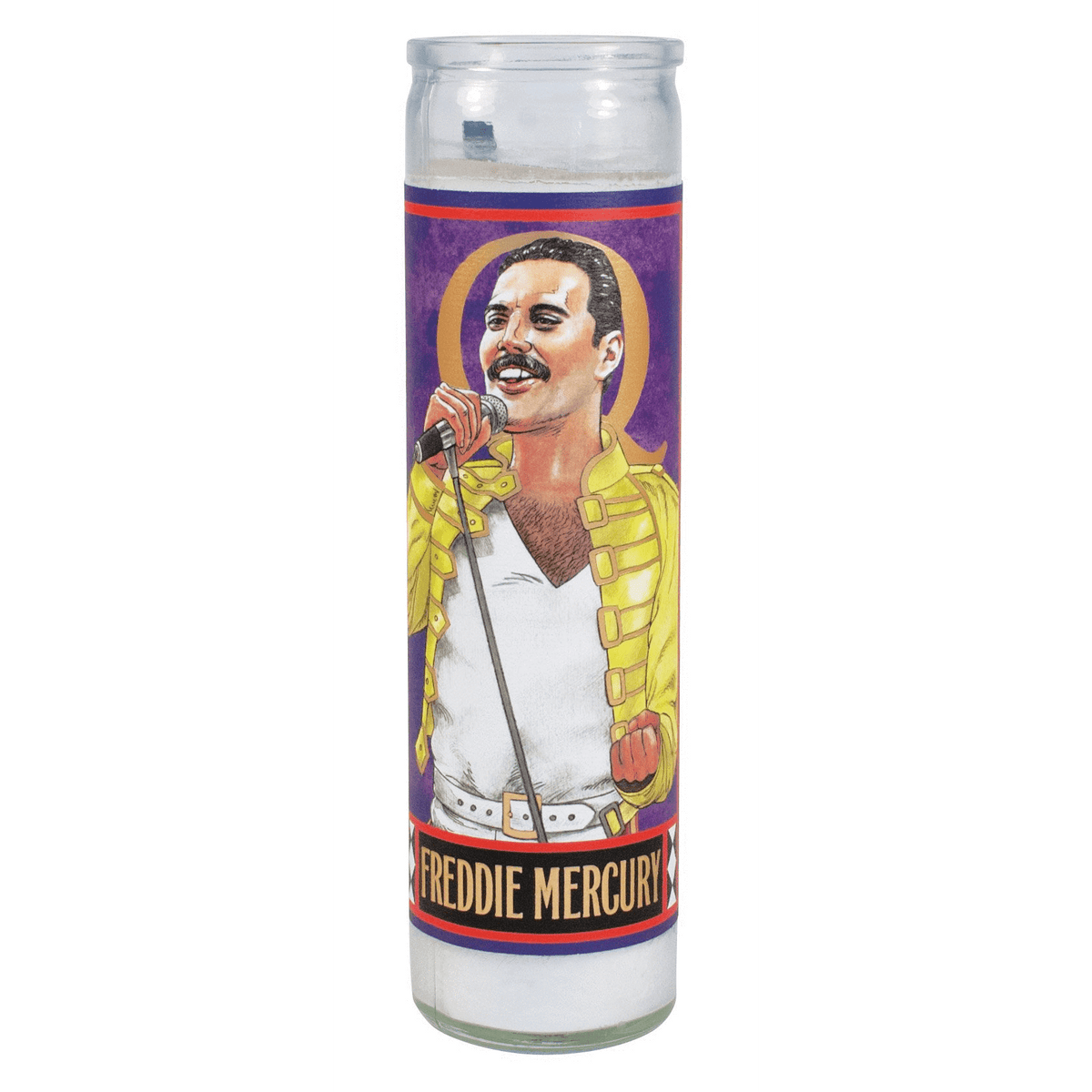 Freddie Mercury Secular Saint Candle Unemployed Philosophers Guild Home Decor/Kitchenware