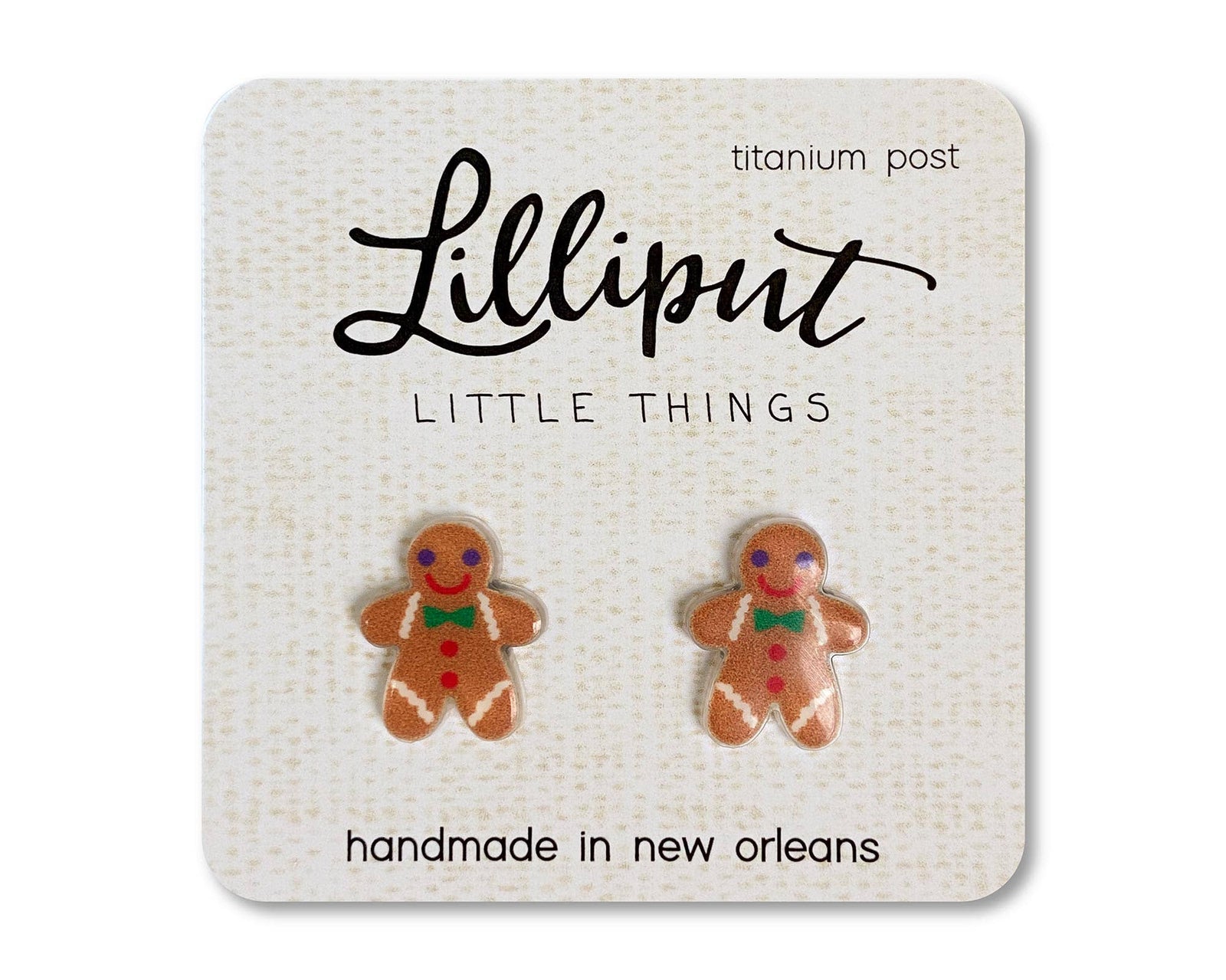 Gingerbread Man Earrings Lilliput Little Things Clothing/Accessories