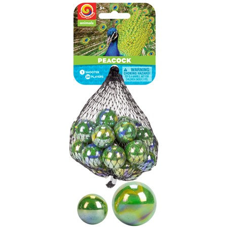 Marble Set: Peacock Mega Marbles Puzzles/Playthings