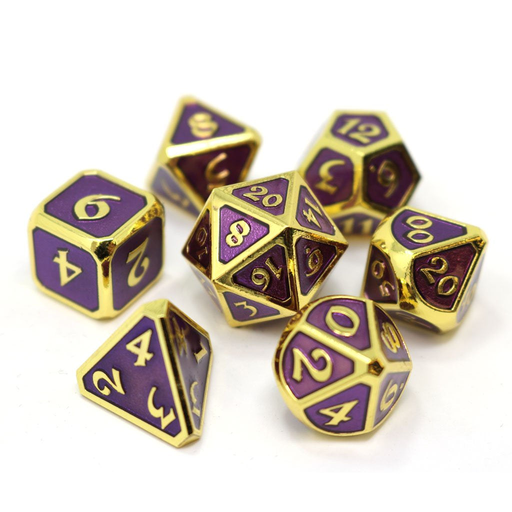 Metal Dice Set: Mythica Gold Amethyst Die Hard Dice Dice