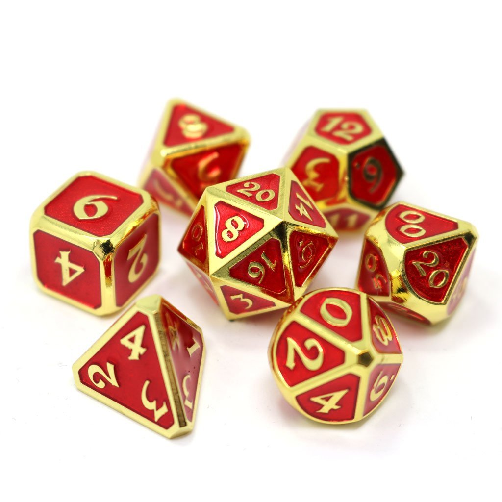 Metal Dice Set: Mythica Gold Ruby Die Hard Dice Puzzles/Playthings