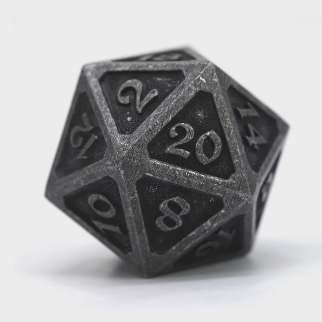 Metal Dire d20: Mythica Dark Iron Die Hard Dice Dice