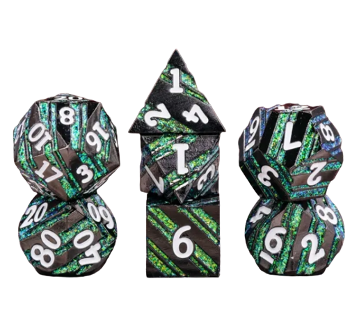 Metal Sharp Edge Dice Set: Aura of Vitality HD Dice / Hengda Mfg. Dice