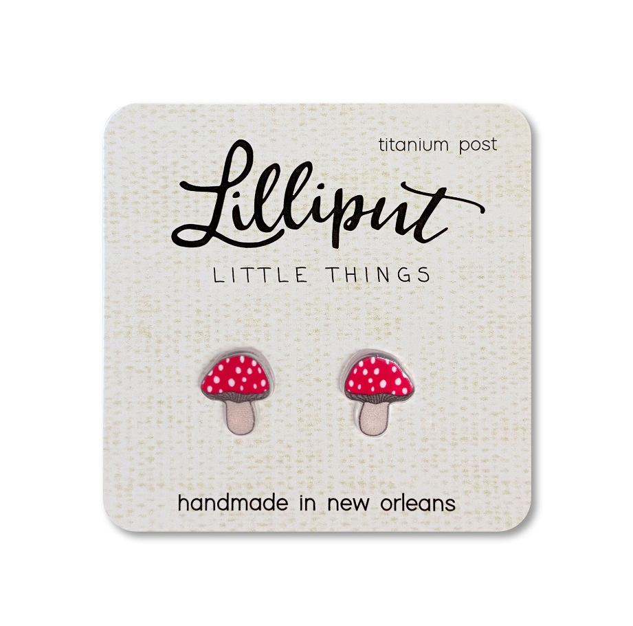 Mushroom Earrings Lilliput Little Things Clothing/Accessories