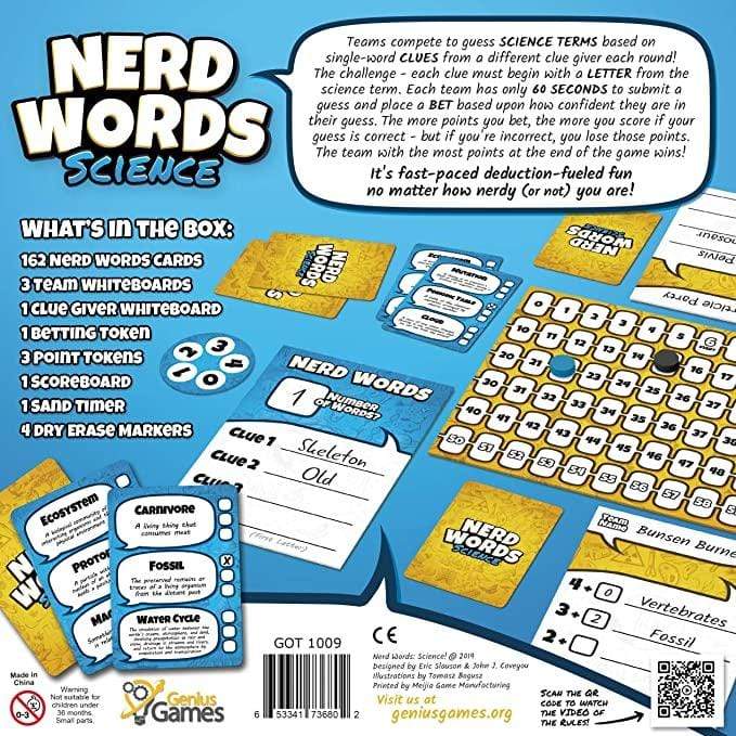 Nerd Words Science Genius Games Board Games