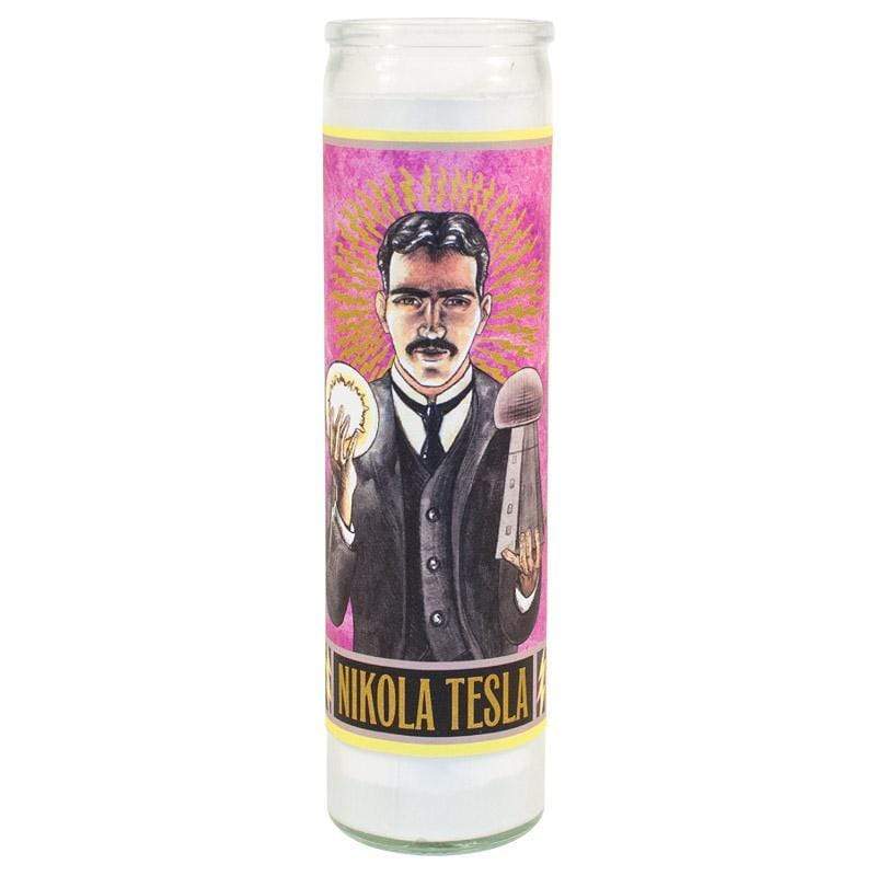Nikola Tesla Secular Saint Candle Unemployed Philosophers Guild Home Decor/Kitchenware