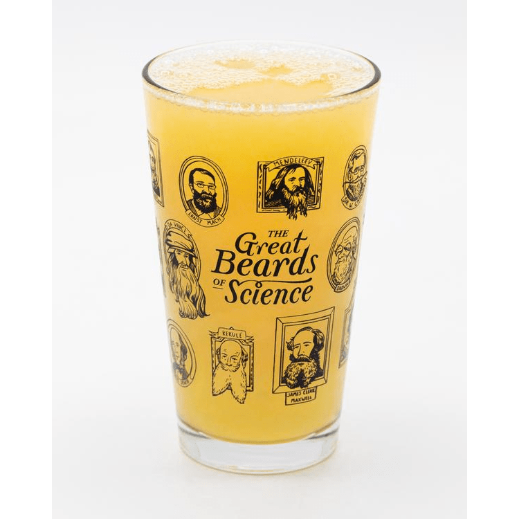 Pint Glass: Beards of Science Cognitive Surplus Home Decor/Kitchenware