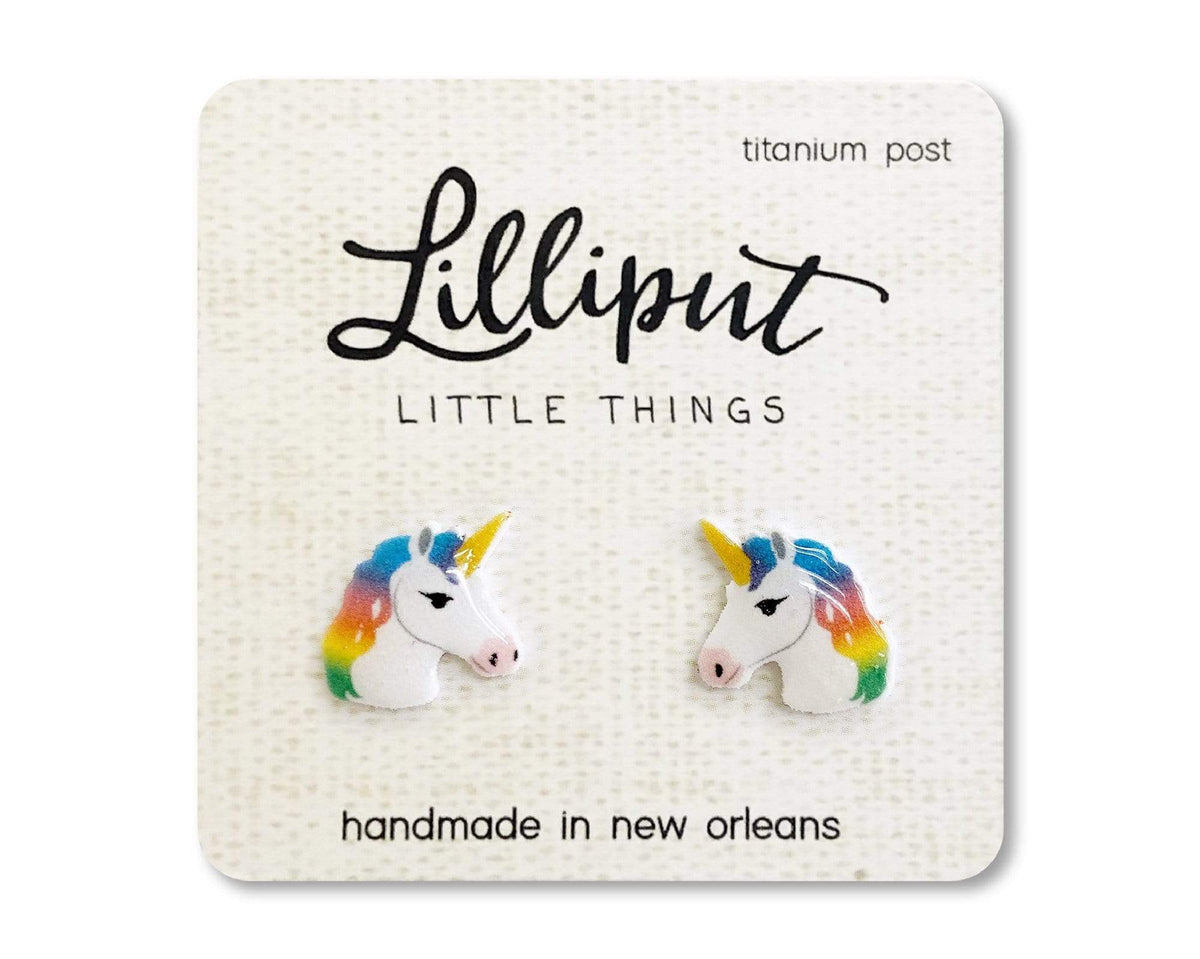 Rainbow Unicorn Earrings Lilliput Little Things Clothing/Accessories