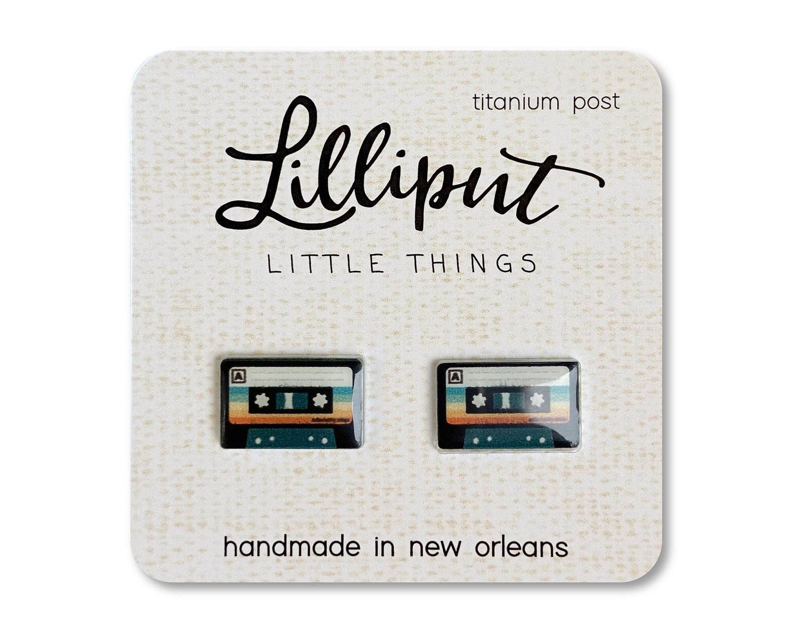 Retro Cassette Earrings Lilliput Little Things Clothing/Accessories
