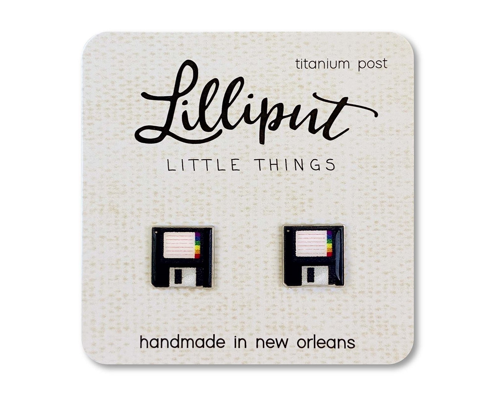 Retro Floppy Disk Earrings Lilliput Little Things Clothing/Accessories