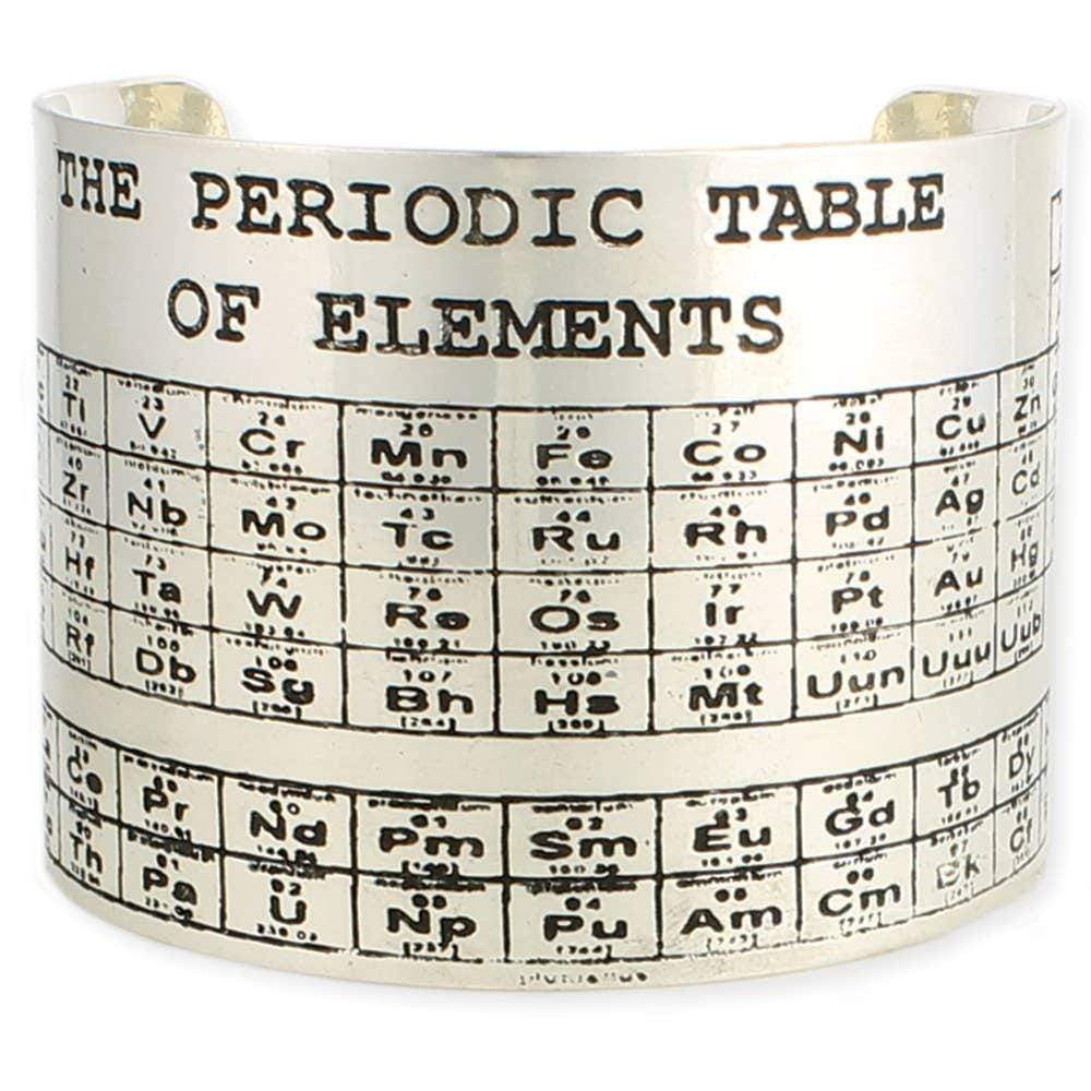 Silver Etched Periodic Table Cuff Bracelet ZAD Clothing/Accessories