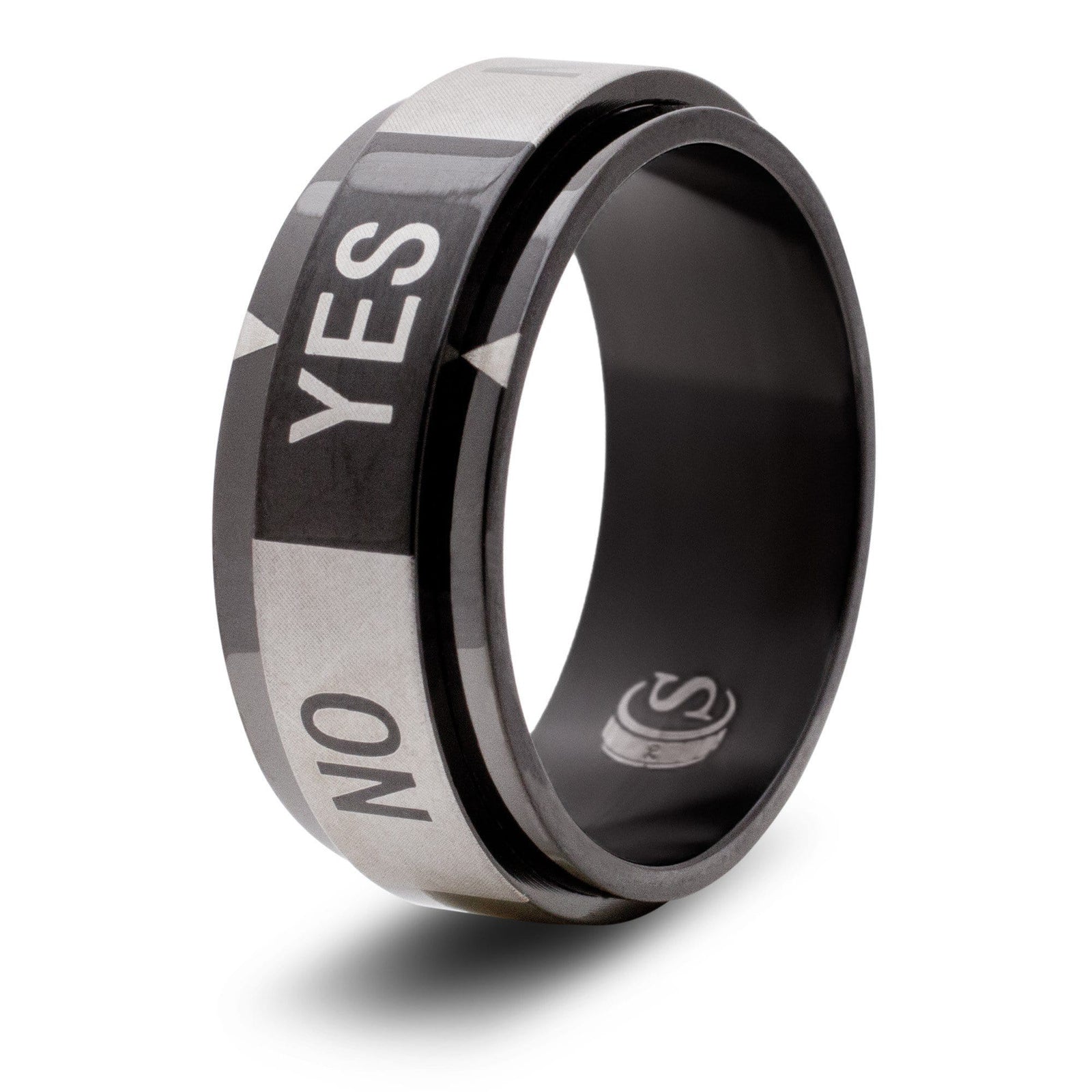 Spinning Dice Ring: Black Yes/No CritSuccess Clothing/Accessories