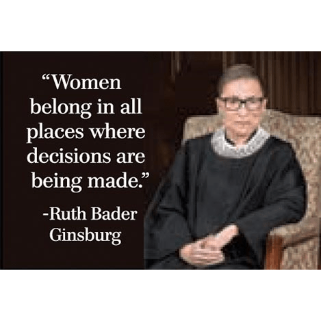 Women belong in all places where decisions are being made. -RBG magnet Ephemera Home Decor/Kitchenware